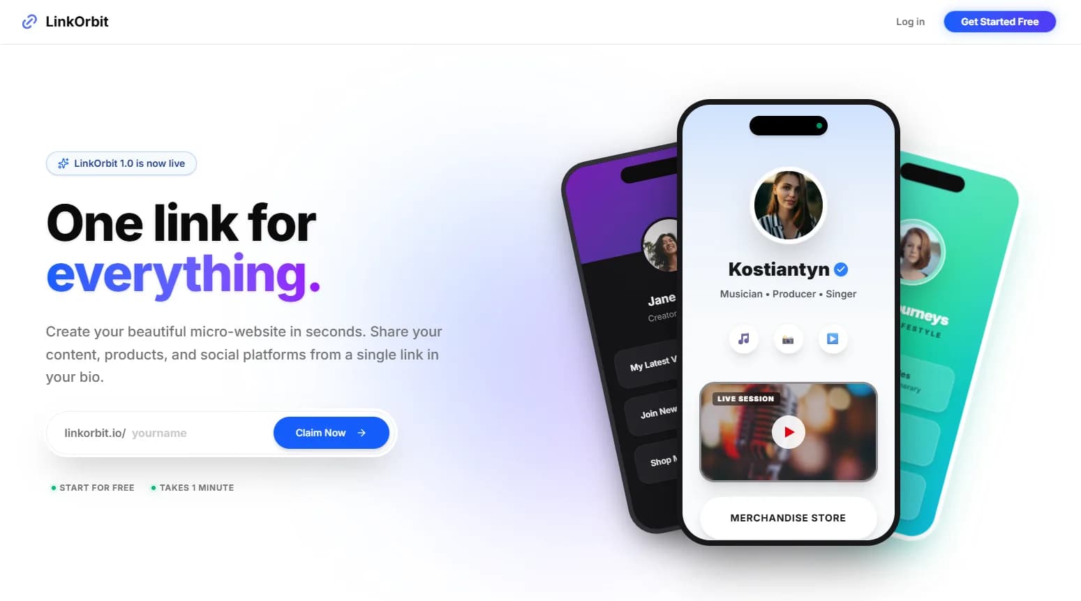 Linkorbit website interface