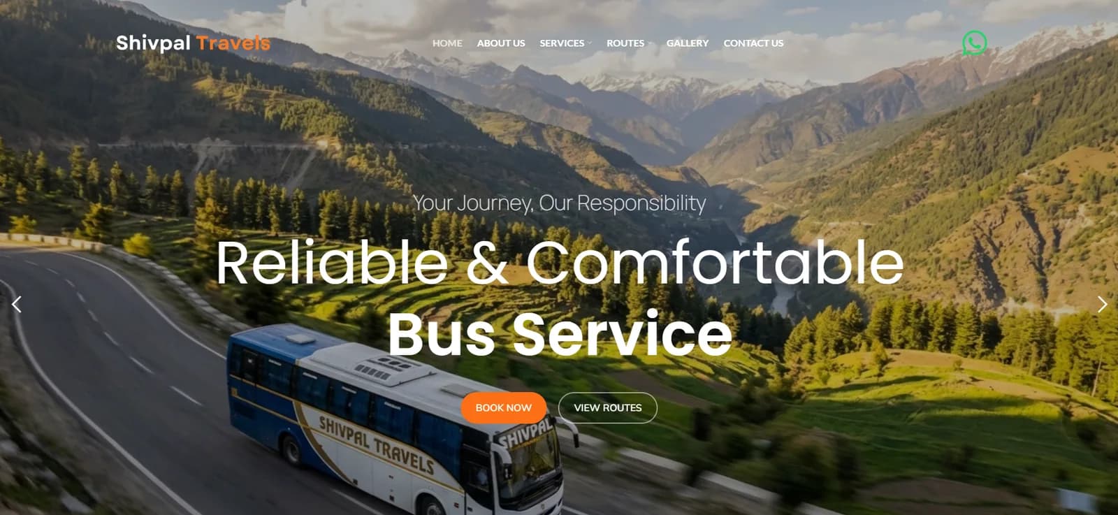 Shivpal Travels website interface
